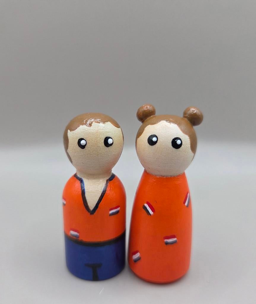 Handgeschilderde pegdolls Koningsdag/EK, Ophalen of Verzenden