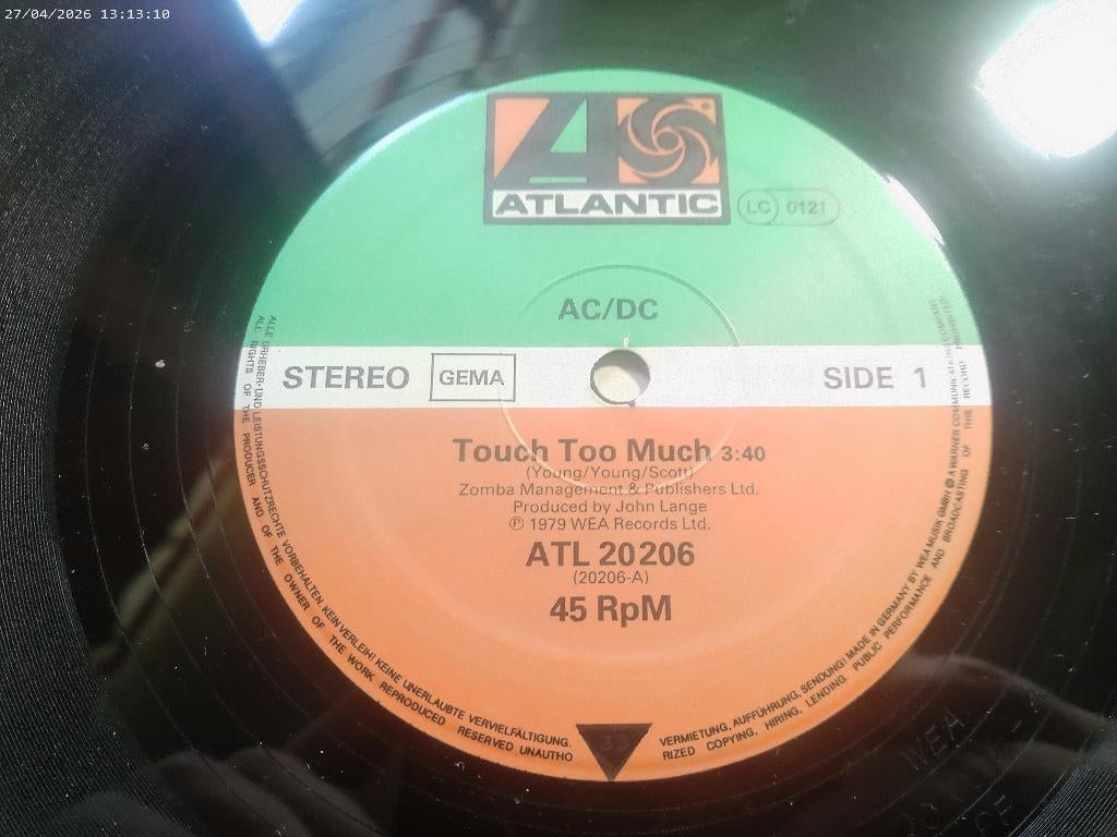 Maxi Single AC/DC - Touch too much, Cd's en Dvd's, Vinyl Singles, Gebruikt, Maxi-single, Ophalen of Verzenden, 1970 - 1979