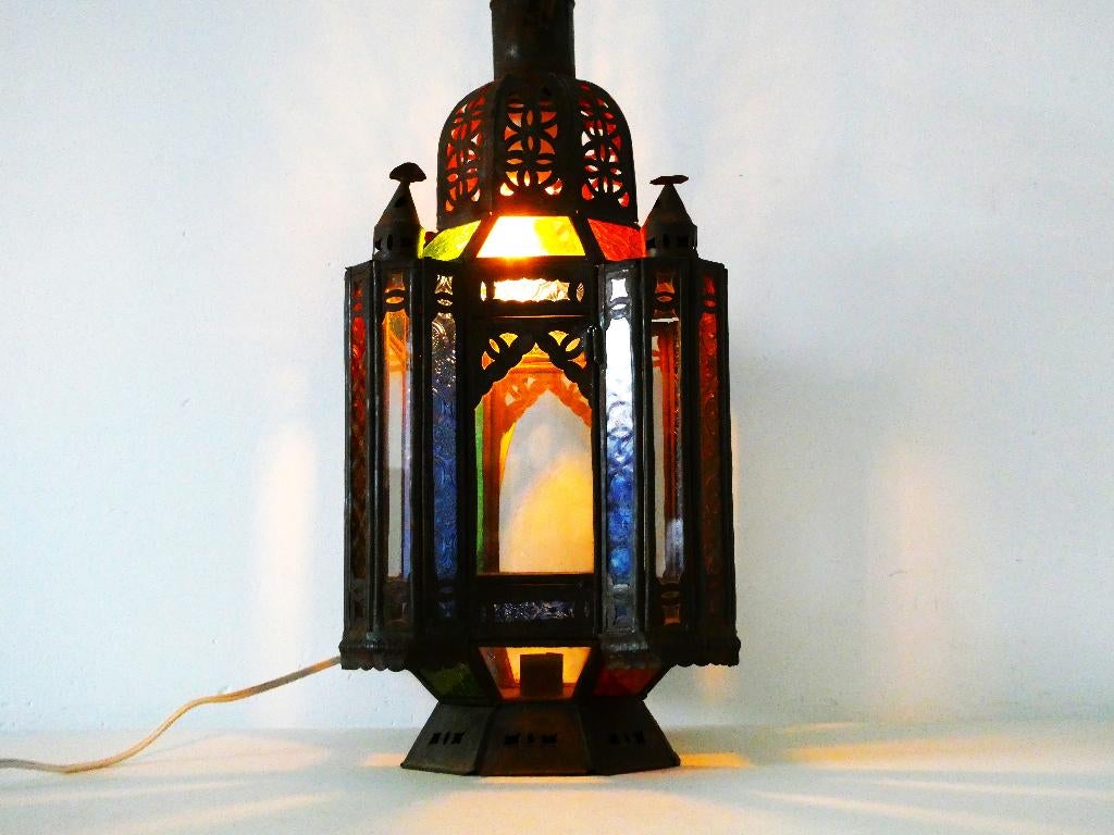 Oosterse hanglamp / kandelaar / lamp oriëntaals 4 torentjes, Ophalen of Verzenden