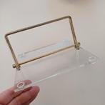 Plexiglas servethouder met messing, Gebruikt, Onbekend, Ophalen of Verzenden, Onbekend