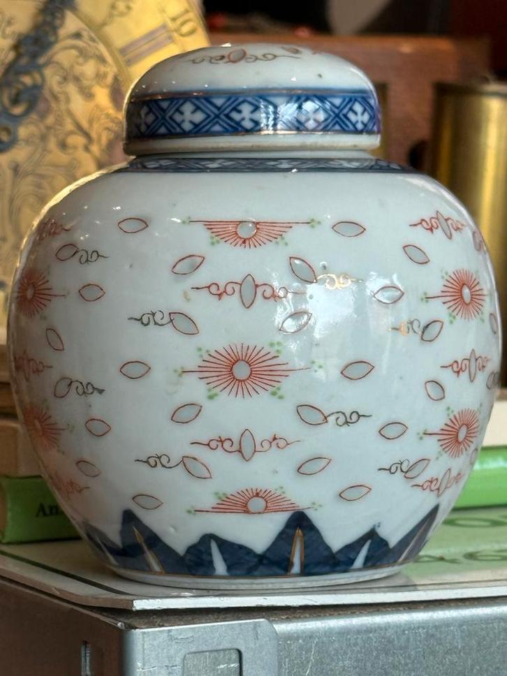Antieke Chinese Rijstkorrel Gemberpot met Deksel, Antiek en Kunst, Antiek | Porselein, Ophalen of Verzenden