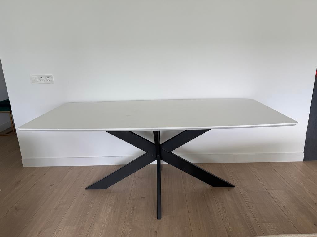 Eettafel afgeronde hoeken1,9x0,9m, Ophalen, 50 tot 100 cm, Zo goed als nieuw, Metaal