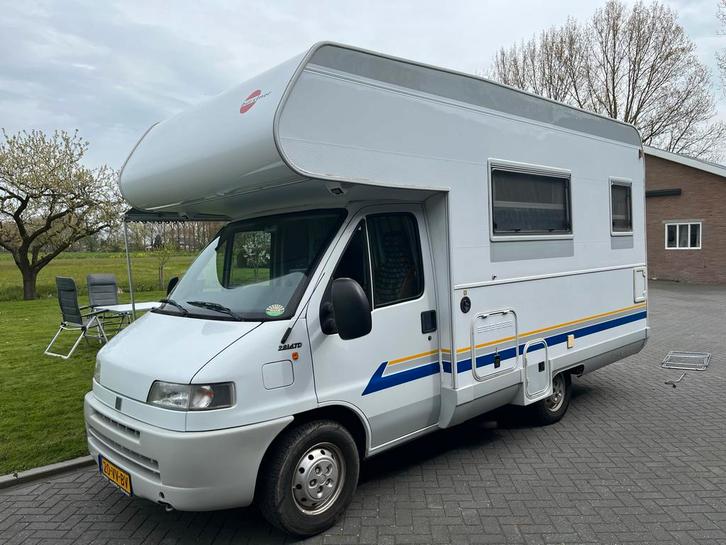 Bürstner 6 persoonscamper., Caravans en Kamperen, Campers, Particulier, tot en met 6, Alkoof, Bürstner, Fiat, Fietsendrager, Ophalen