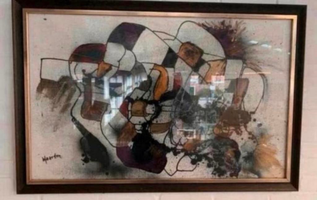 Schilderij Aquarel kunstenaar Maarten 100 x 70 cm., Antiek en Kunst, Kunst | Schilderijen | Klassiek, Ophalen of Verzenden