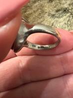 Zilveren ring met hematiet steen - Maat 18, Sieraden, Tassen en Uiterlijk, Ringen, Gebruikt, Verzenden, 17 tot 18, Met edelsteen