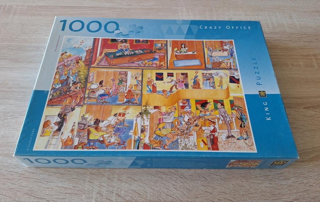 King puzzel Crazy Office 1000 stukjes, Ophalen of Verzenden, 500 t/m 1500 stukjes, Zo goed als nieuw