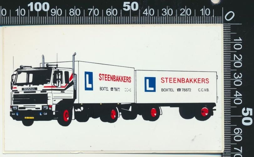 Sticker: Steenbakkers - Scania - Boxtel, Ophalen of Verzenden, Zo goed als nieuw, Bedrijf of Vereniging