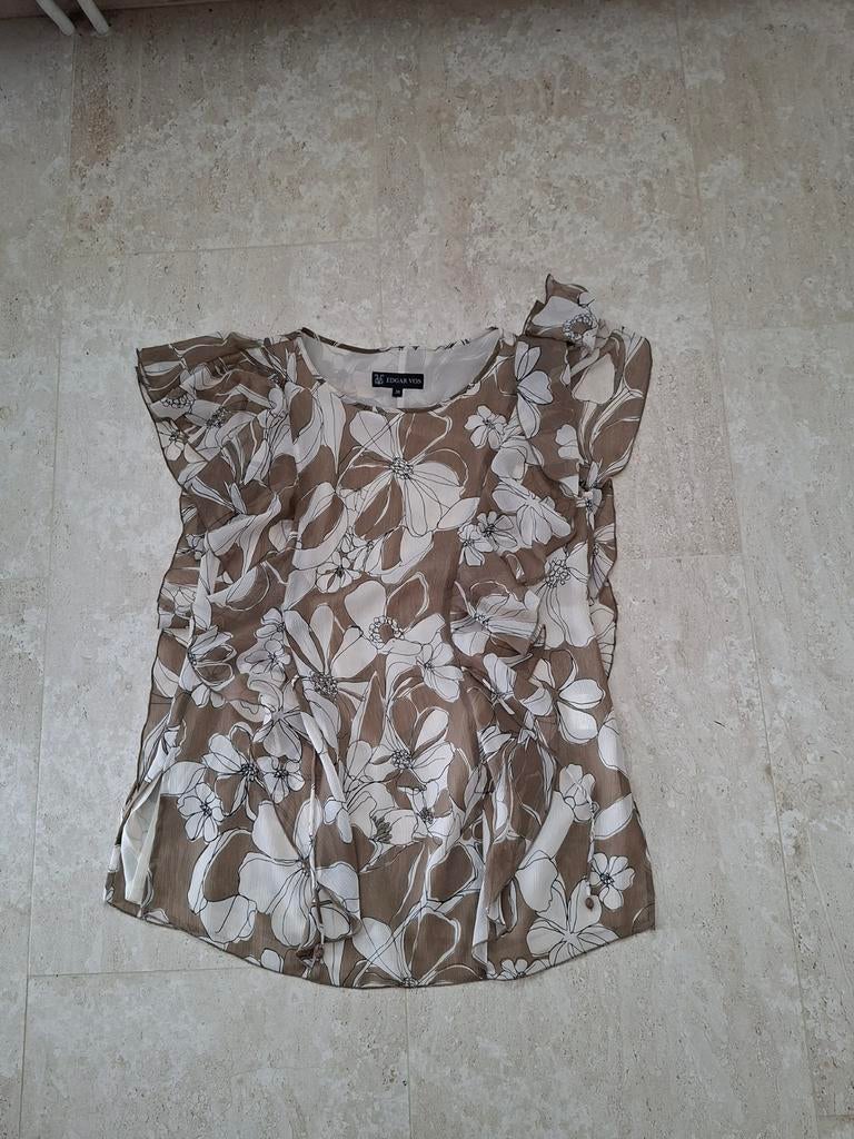 Edgar Vos Blouse Maat 38, Maat 38/40 (M), Bruin, Gedragen, Edgar Vos