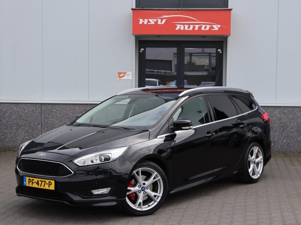 Ford Focus Wagon 1.5 Titanium navi LM airco cruise, Auto's, Euro 6, 4 cilinders, Zwart, Handgeschakeld