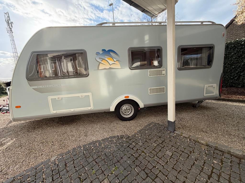 Knaus Sudwind Premium 500 ,Topstaat, mover, voortent ,luifel, Rondzit, Frans bed, Bedrijf, Hordeur