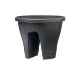 2  x antraciet balkon elho bloempot plantenbak balkonpotten, Kunststof, Balkon, Rond, Ophalen of Verzenden