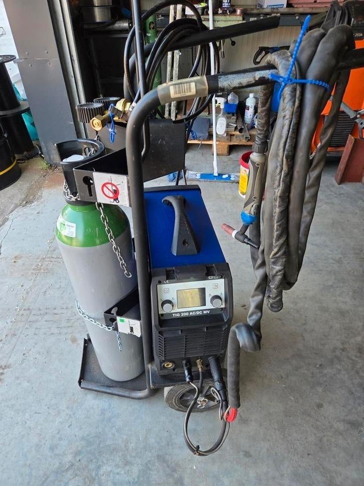 AC/DC TIG LASAPPARAAT 200AMP OP 230VOLT COMPLETE SET, Ophalen of Verzenden