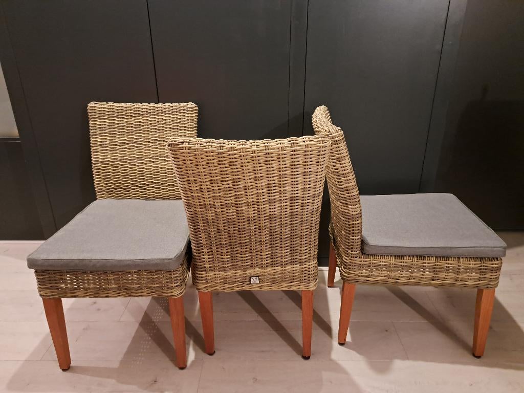 Set van 3 gevlochten stoelen, Ophalen, Gebruikt, Drie, Stof