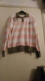 Cipo & BAXX Polo Golf Trui Pullover Strepen Wit Roze XL, Ophalen of Verzenden, Zo goed als nieuw, Roze, Maat 56/58 (XL)