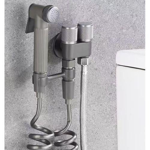Hand bidet sprayer inclusief kraan met dubbele aansluiting, Doe-het-zelf en Verbouw, Sanitair, Ophalen of Verzenden, Nieuw, Chroom