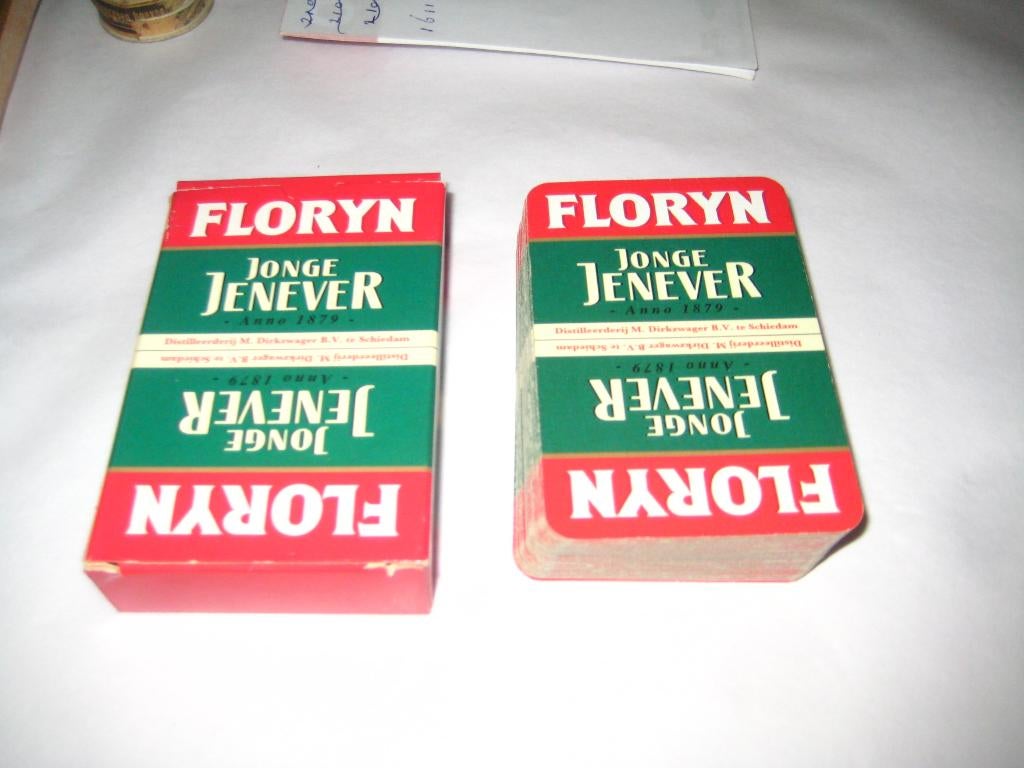 kaartspel floryn (vlgnr 12) jonge jenever anno 1879, Verzamelen, Glas en Borrelglaasjes, Ophalen of Verzenden, Zo goed als nieuw