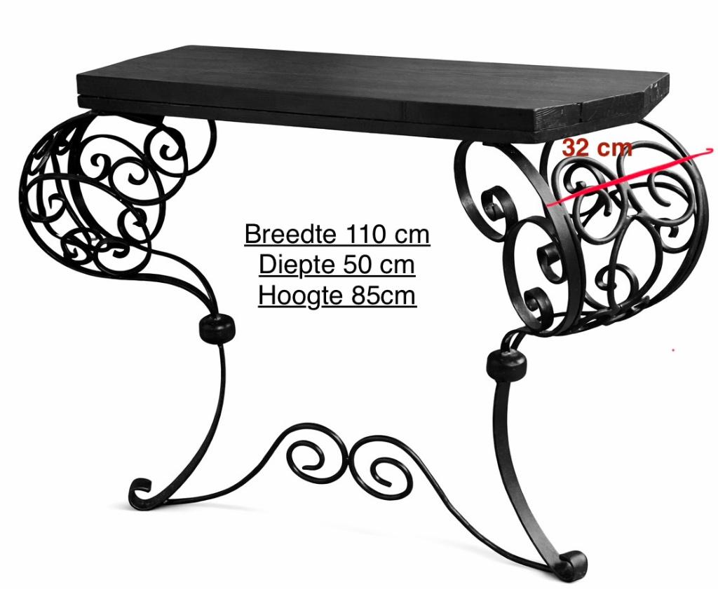 Smeedijzeren side table, Ophalen, Gebruikt, Rechthoekig, Metaal