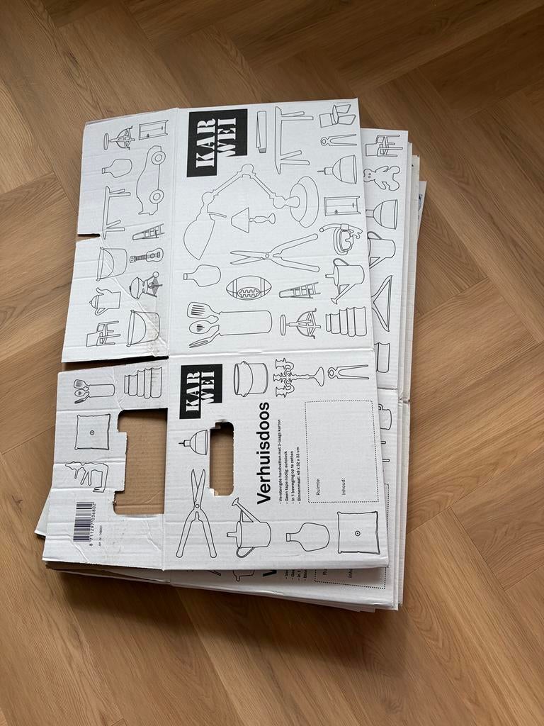 7 Verhuisdozen, Ophalen, 40 tot 60 cm, Opvouwbaar, 50 tot 75 cm