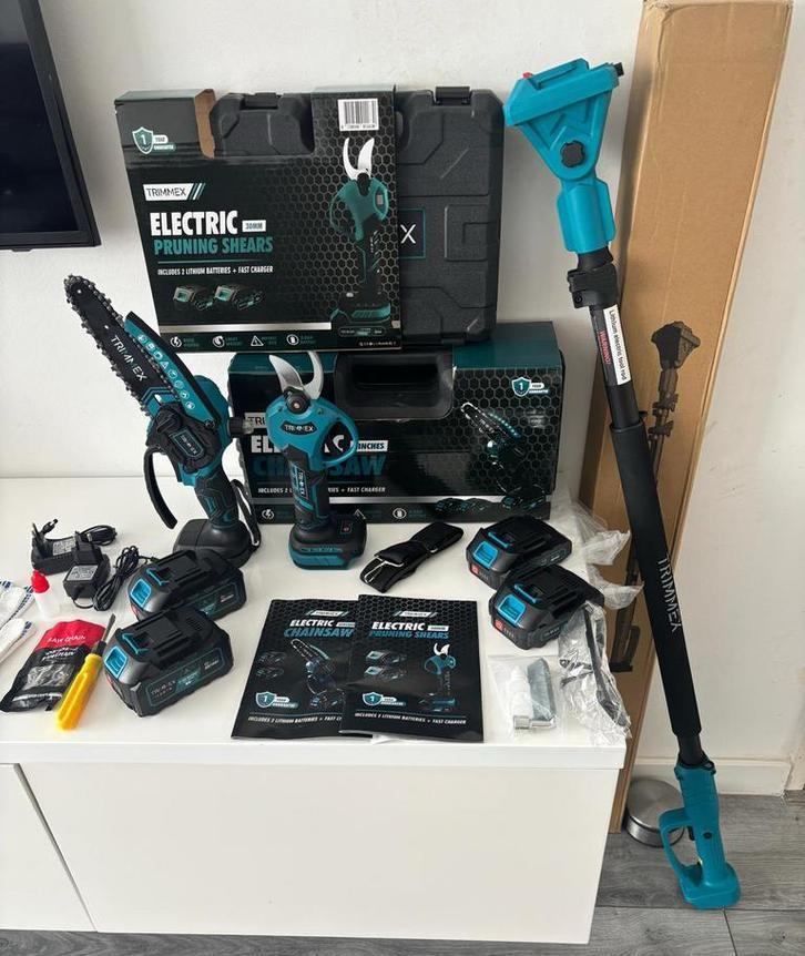 Trimmex kettingzaag+snoeischaar+Telescopischesnoeisteel Set, Tuin en Terras, Hand-tuingereedschap, Nieuw, Ophalen of Verzenden