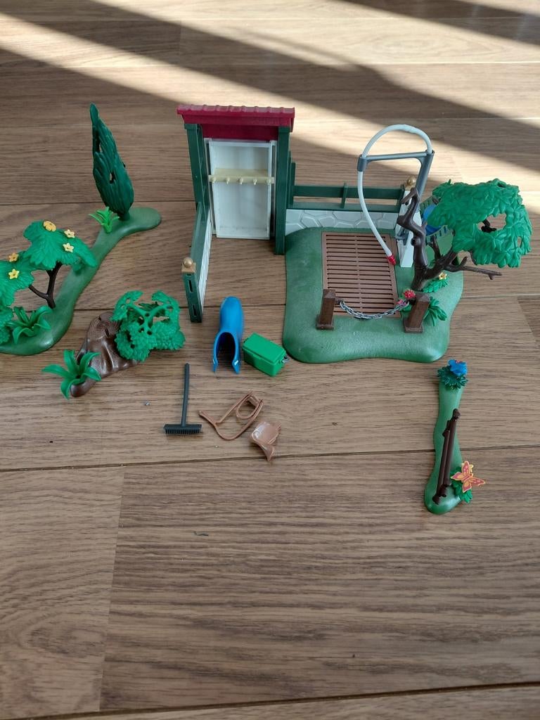Playmobil paarden wasplaats met extra decoraties, Ophalen, Gebruikt, Los playmobil
