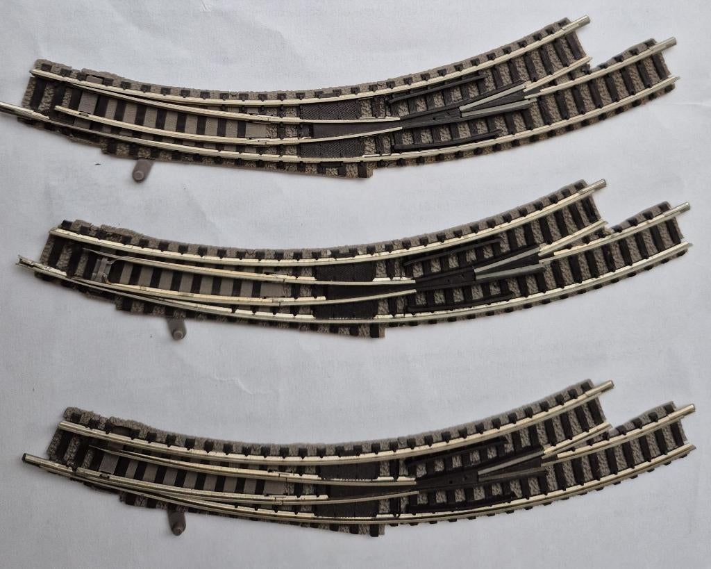 3 x Gebogen wissel (9174) N-spoor Fleischmann, Hobby en Vrije tijd, Modeltreinen | N-Spoor, Gebruikt, Gelijkstroom, Fleischmann