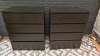 2x IKEA Malm ladekast zwart/bruin met 4 lades, Ophalen, Gebruikt, 100 tot 150 cm, 50 tot 100 cm