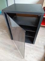 Kastje met donkerglazen deur, Ophalen, Gebruikt, Glas, 50 tot 100 cm