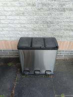 Prullenbak met 3 bakken voor gescheiden afval, Ophalen, Gebruikt, Met pedaal, 50 tot 75 cm