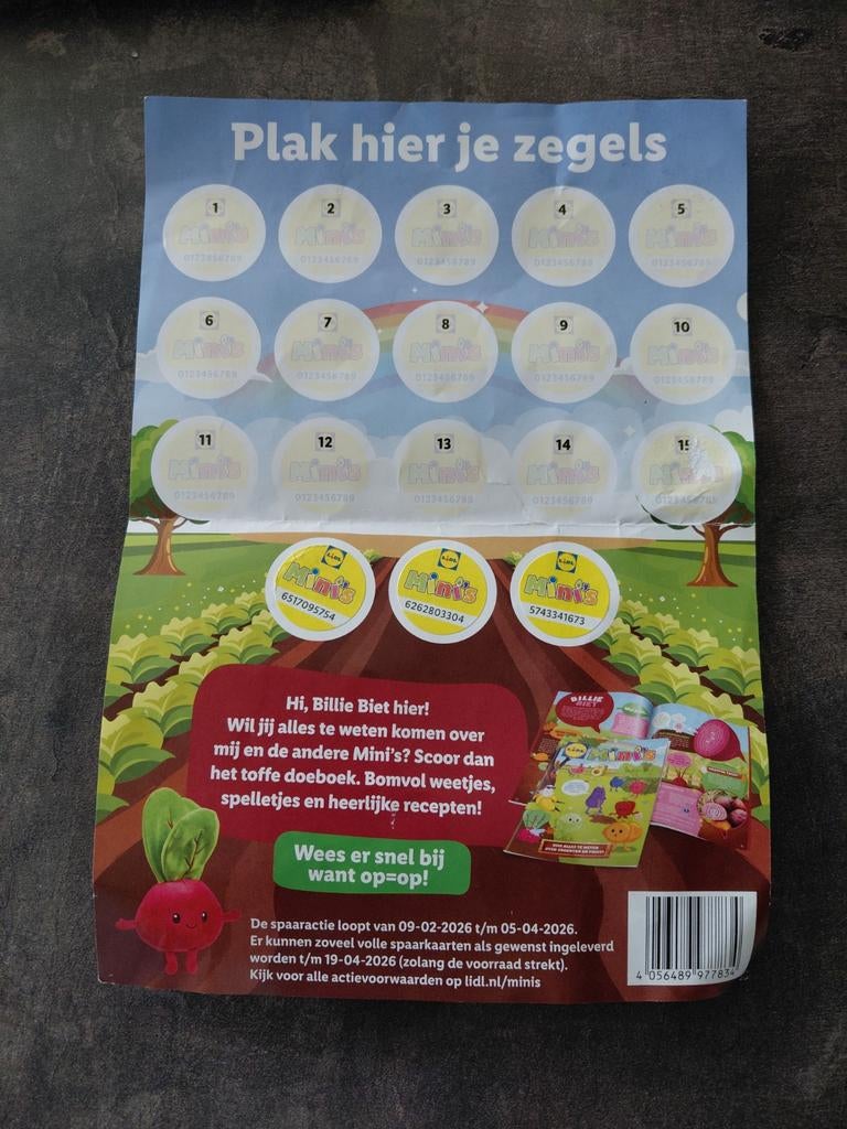 3 gratis Lidl zegels Mini's, Hobby en Vrije tijd, Spaarzegeltjes, Ophalen, Winkel, Super of Benzinepomp, Zegels, Bonnen of Punten