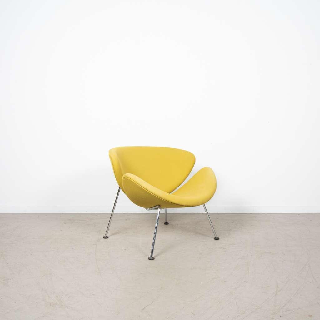 1x Artifort Orange Slice Fauteuil Geel Stof, Niet ingevuld, Minder dan 75 cm, Niet ingevuld, Ophalen of Verzenden