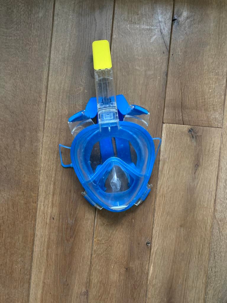 Snorkelmasker Volgelaatsmasker Blauw - Maat S/M, Watersport en Boten, Ophalen of Verzenden, Gebruikt, Snorkelmasker