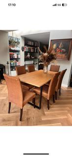 Eettafel met 6 original loom stoelen, Zo goed als nieuw, Vijf personen of meer, 150 tot 200 cm, Modern klassiek brocante landelijk
