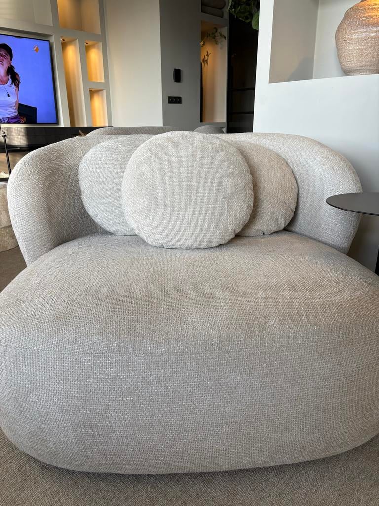 PTMD Collection Loveseat Aphrodite - Crème, Ophalen, Nieuw, 100 tot 125 cm, Stof