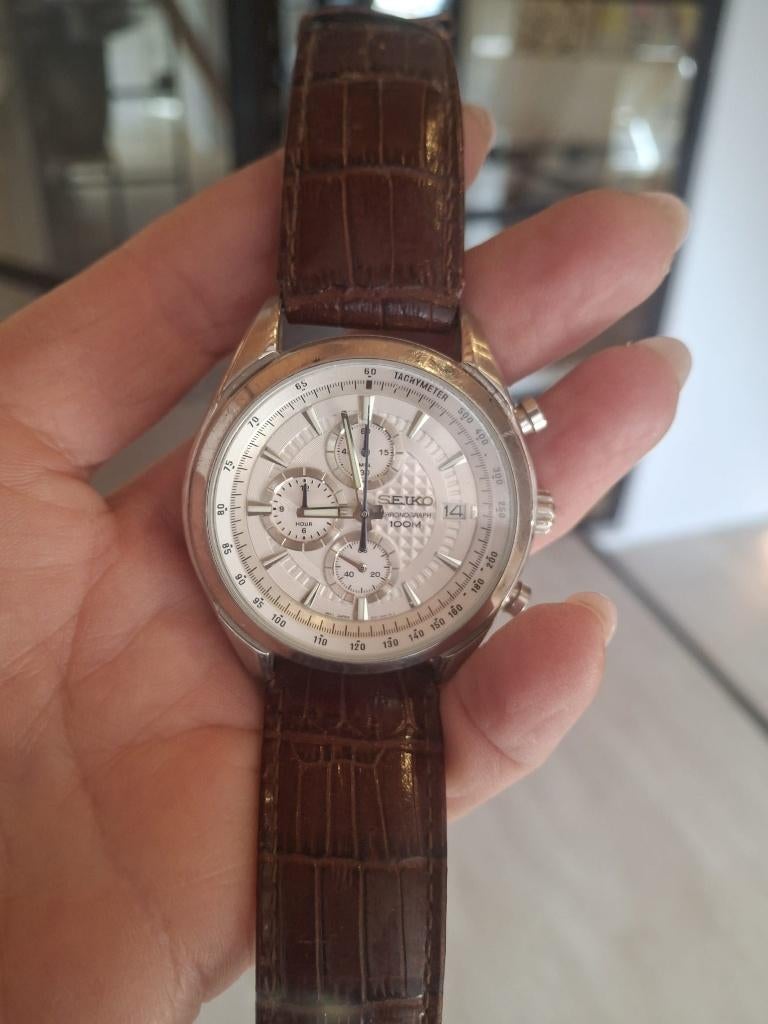 seiko chronograph 100m, Seiko, Staal, Polshorloge, Ophalen of Verzenden
