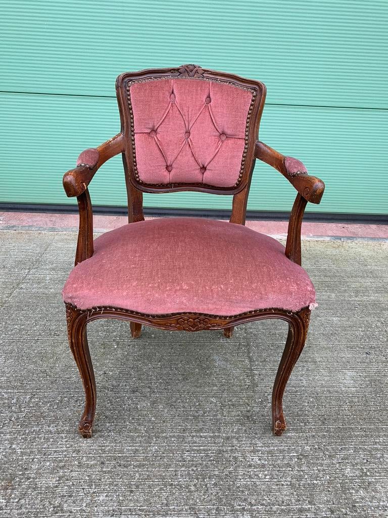 Vintage armchair stoel / fauteuil - stijl van Louis XV, Ophalen