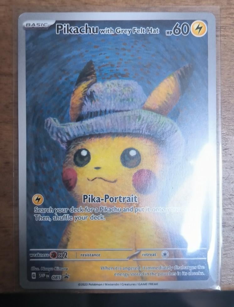 Pikachu with Grey Felt Hat - *GEZOCHT*, Ophalen of Verzenden, Zo goed als nieuw, Losse kaart