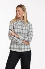 Studio anneloes bobby western check blouse L grey melange, Kleding | Dames, Maat 42/44 (L), Ophalen of Verzenden, Zo goed als nieuw