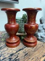 Chinese handbeschilderde vintage kandelaar set hout, Huis en Inrichting, Verburgt Vintage, Gebruikt, Ophalen of Verzenden, https://verburgtvintage.nl/#contact