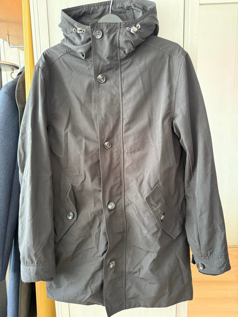 Stijlvolle H&M Trenchcoat - Maat S, Ophalen of Verzenden, Gedragen, Maat 46 (S) of kleiner, Zwart
