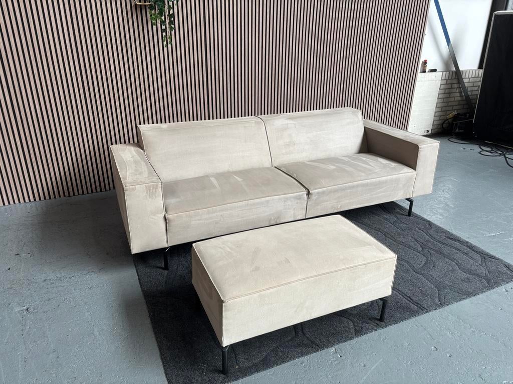 GRATIS LEVERING By Sidde Nord Bank + Poef 242x95 GEREINIGD, Huis en Inrichting, Banken | Bankstellen, 75 tot 100 cm, Ophalen of Verzenden