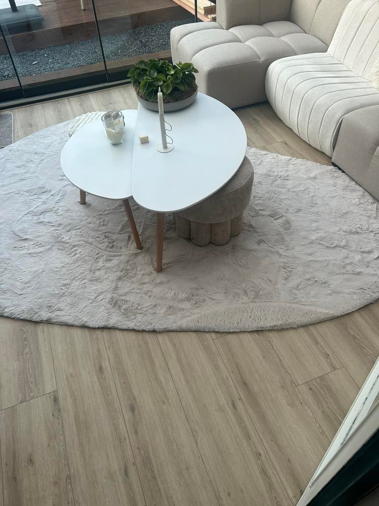 Organische tafelset, Huis en Inrichting, Tafels | Salontafels, Zo goed als nieuw, 75 cm of meer, Rechthoekig, 50 tot 100 cm