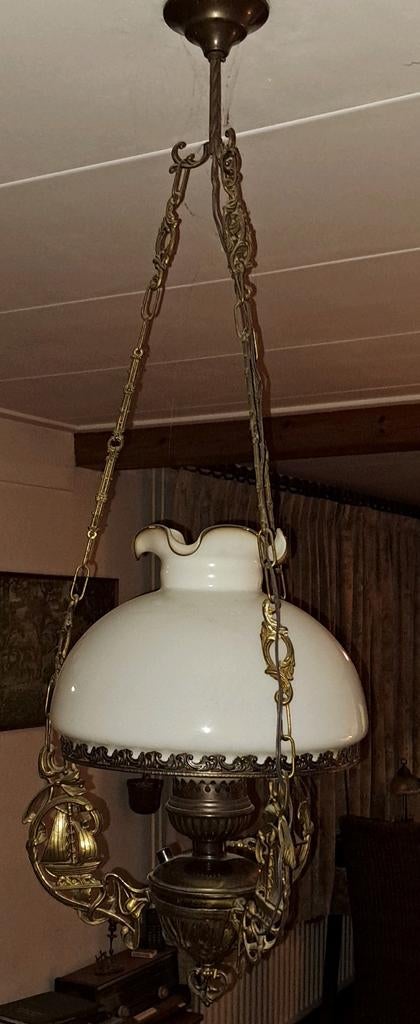 Antieke hanglamp, Huis en Inrichting, Lampen | Kroonluchters, Ophalen of Verzenden