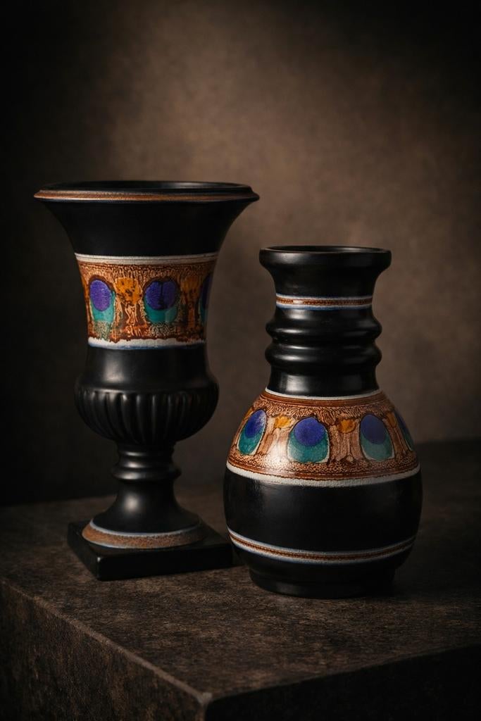 Vintage vaas set – Flora Holland – jaren 60/70 – keramiek, Ophalen of Verzenden