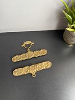 Vintage Messing Schellekoord Hanger met Bloemenversiering, Antiek en Kunst, Ophalen of Verzenden