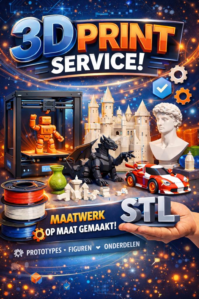3D Print Service, Computers en Software, 3D Printers, Ophalen of Verzenden, Nieuw