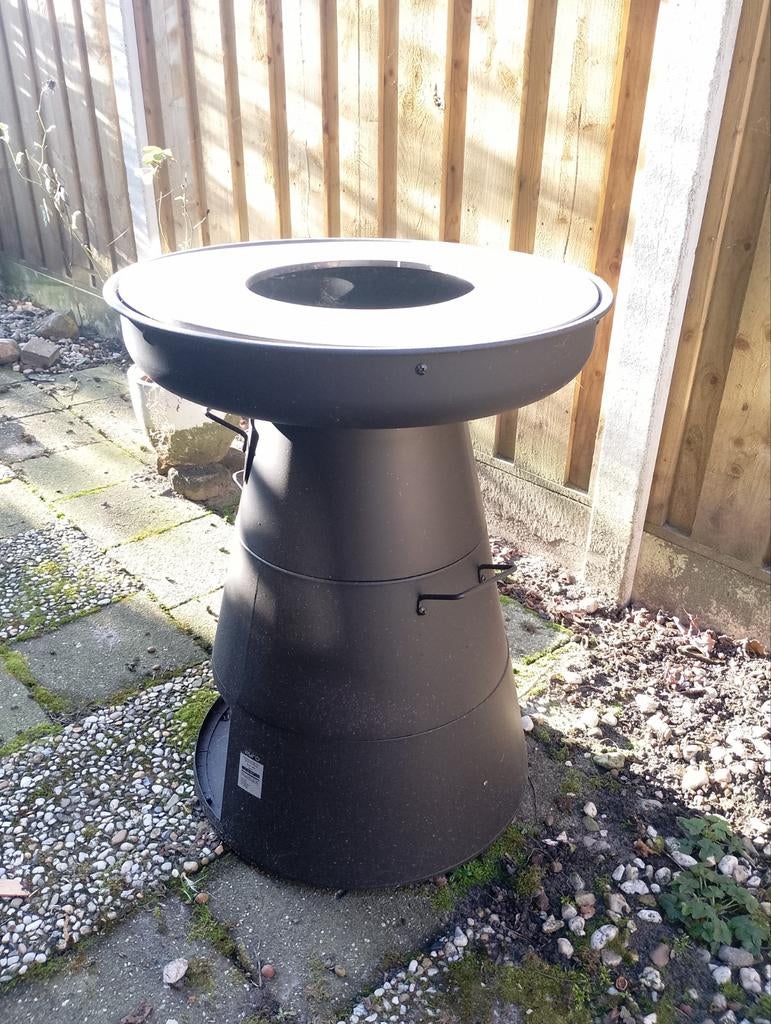 Vuurkorf met bakplaat en barbecue, Ophalen, Gebruikt