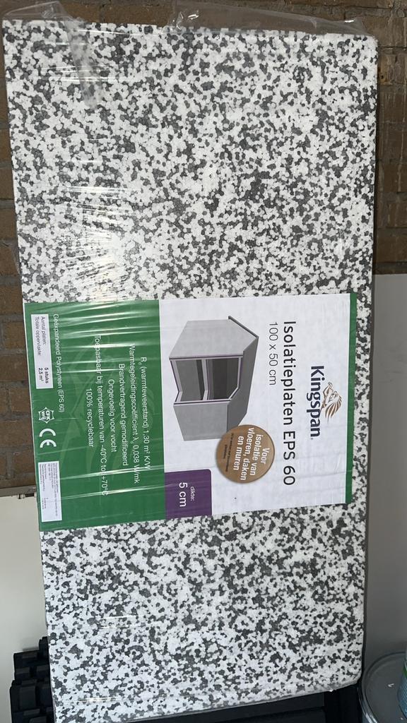 Isolatieplaten EPS 60, Doe-het-zelf en Verbouw, Isolatie en Afdichting, Ophalen, Zo goed als nieuw, Piepschuim (Tempex), 15 m² of meer