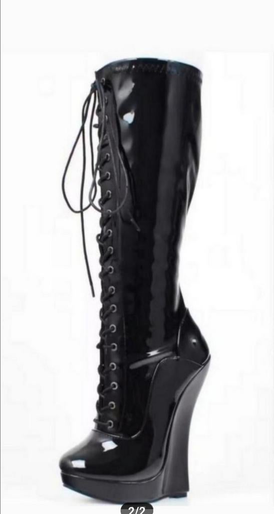 Prachtige sleehak laarzen, tm 46, Kleding | Dames, Schoenen, Verzenden, Nieuw, Zwart, Hoge laarzen