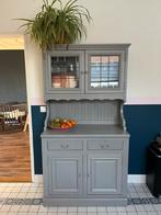 Grijze keukenkast met glazen deuren, Ophalen, Gebruikt, 50 tot 100 cm, Met lade(s)