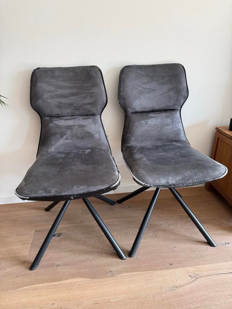 5 Xooon eetkamerstoelen - Grijs, gebruikt, Huis en Inrichting, Gebruikt, Ophalen of Verzenden, Vijf, Zes of meer stoelen, Stof